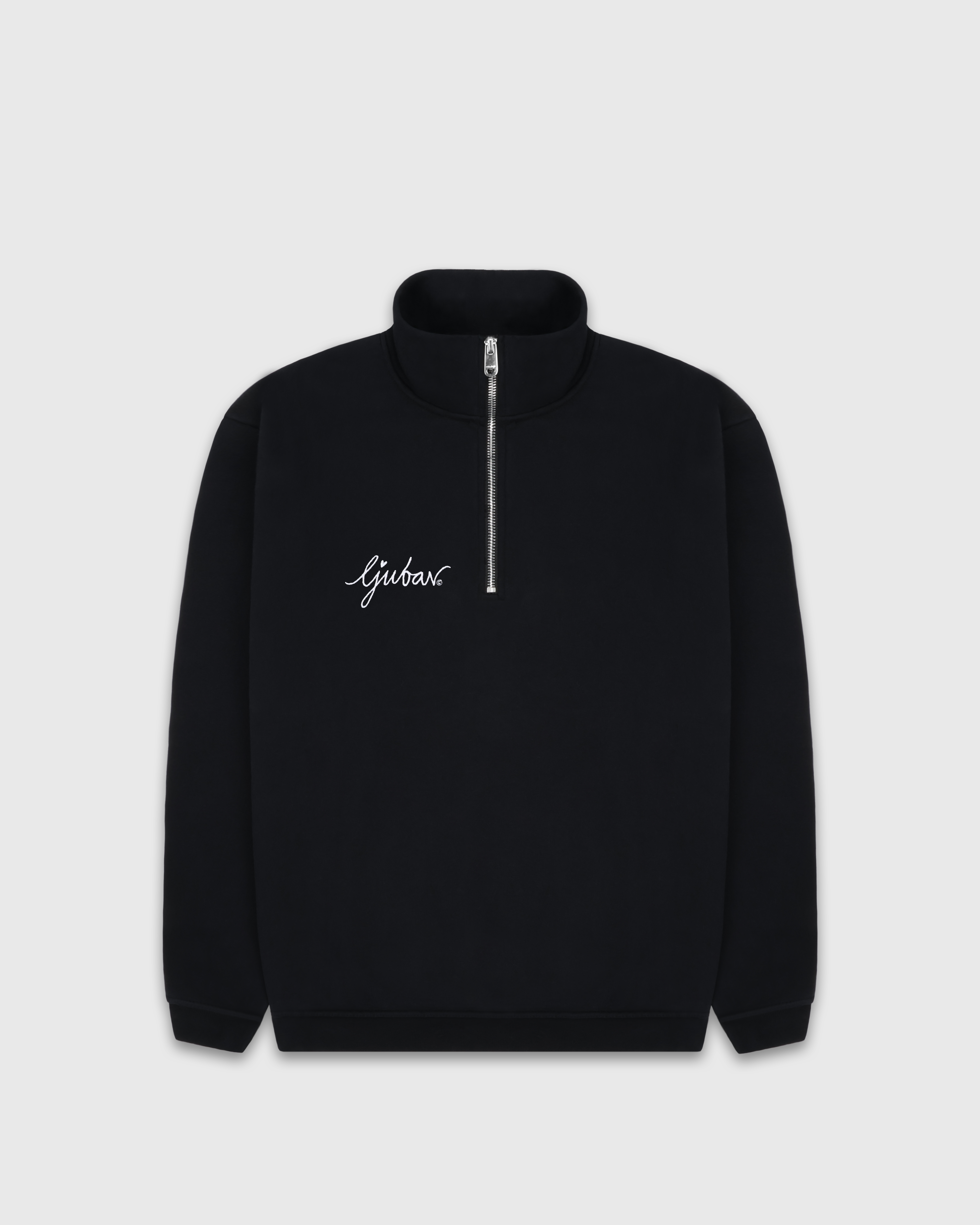 ★★ ★★ Men's Knitted Lip Logo Applique Half Zi RRL Men's Union Applique Half Zip Knit in Faded Black RRL